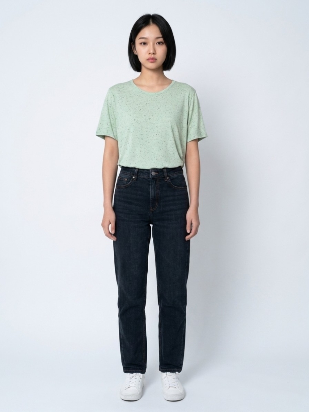 Nine West Essential SoftSpun Crewneck Tee - Speckled Green - XXL - EUC